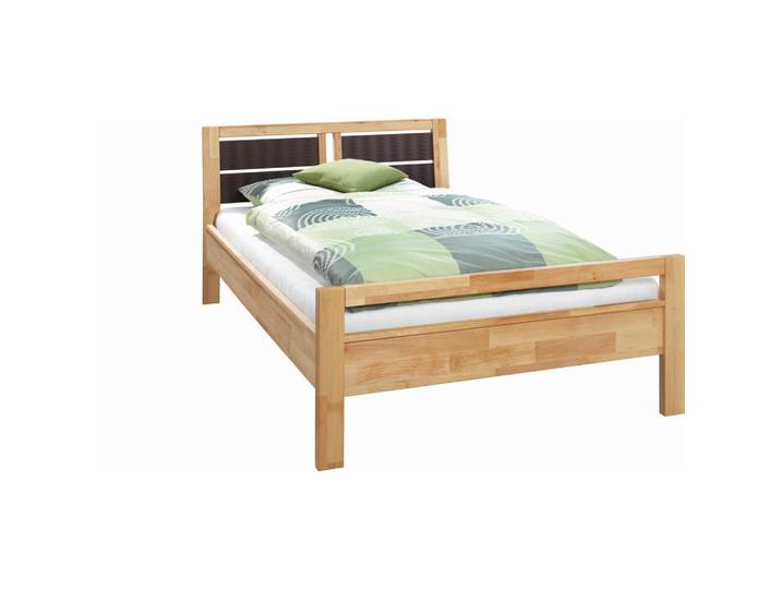 Linea Natura Bett, Braun, Erlefarben, Holz, Erle, vollmassiv, 140x200 cm, Schlafzimmer, Bett, Holzbetten