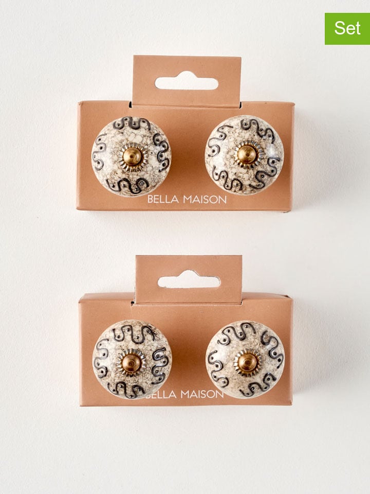 BELLA MAISON 2er-Set: Schrankgriffe "İzzy" in Creme - (H)6,5 x Ø 4 cm - onesize