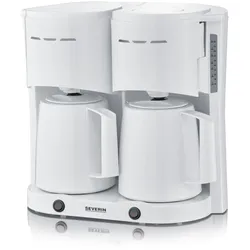 SEVERIN Filterkaffeemaschine Duo KA9314 1000W 8 Tassen Thermokanne weiß