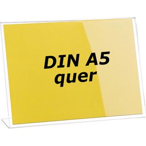 Showdown-Displays Tischaufsteller A5 quer, aus Acryl, L-Form, einseitig