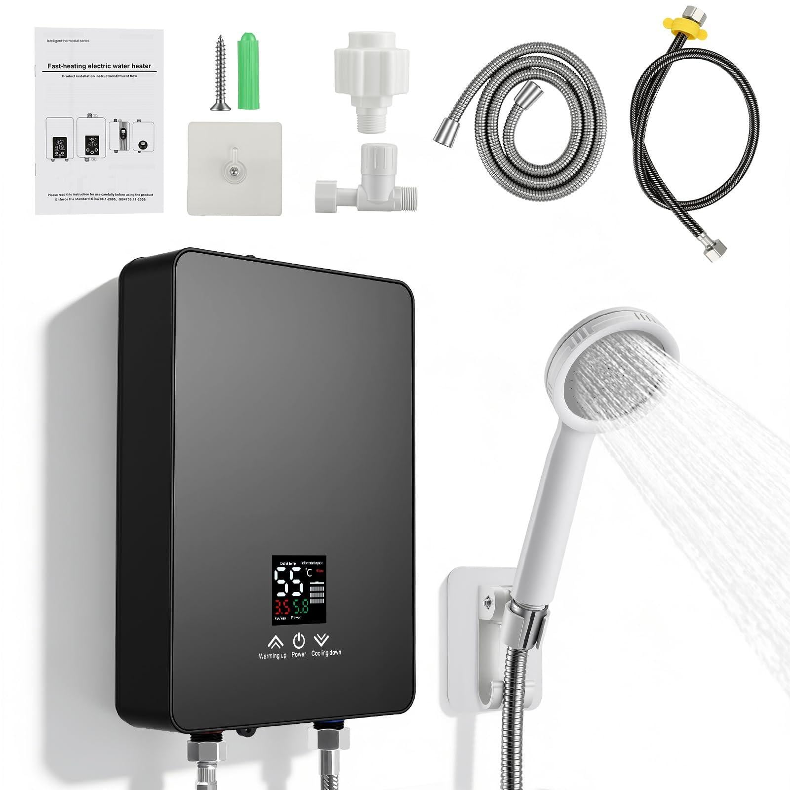 Dripio Mini doorstroomverwarmer 6000 W met LED-touchscreen en temperatuurregeling 30-55 °C