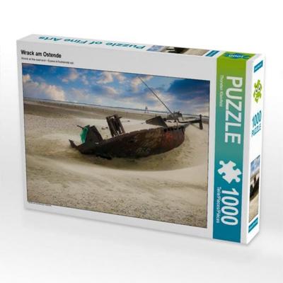 CALVENDO Puzzle Wrack am Ostende | 1000 Teile Lege-Größe 64x48cm Foto-Puzzle für glückliche Stunden