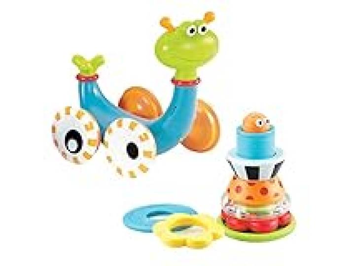Yookidoo Jouet Bébé Escargot Musical Qui Roule, Jeu à Empiler, dès 6 Mois