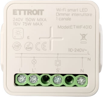 Ettroit Micromodulo Dimmer Interruttore Smart Wifi Led 1 Canale 150w Da Incasso Tuya Etwf4010