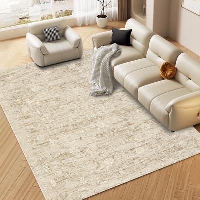 Garvee Vintage Floral Non Slip Low Pile Area Rug