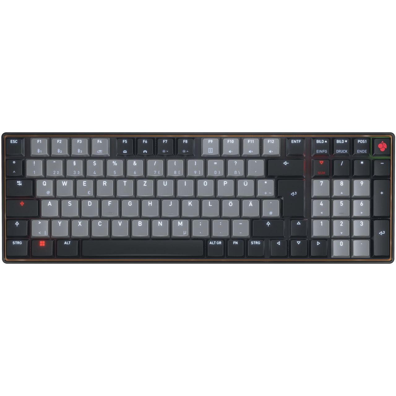 CHERRY KW 550 MX LP Cherry MX Low Profile 2.0 Ivory 2.4 GHz & Bluetooth Deutsch schwarz (kabellos)