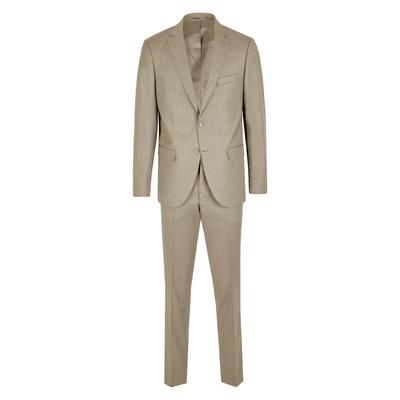 Anzug STEFFENKLEIN "SteffenKlein Anzug REGULAR FIT", Herren, Gr. 102, N + S Gr, beige, Obermaterial: 63% Polyester PES. 35% Viskose CV. 2% Elasthan EL. Futter: 100% Polyester PES. 100% Polyester PES., uni, regular fit, Anzüge, mit Zwei-Knopf-Verschluss