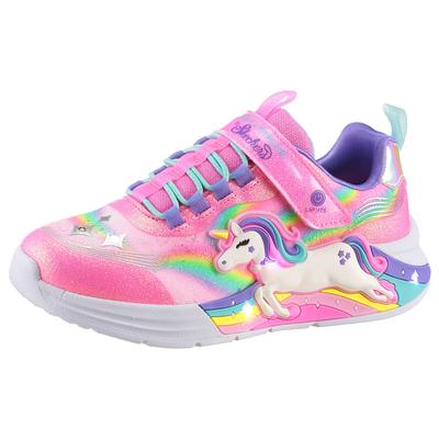 Sneaker SKECHERS "UNICORN CHASER", Mädchen, Gr. 34, bunt (pink, multi), Textil, Glitzer, kontrastfarbene Details, Schuhe Sneaker, Glitzer,-Blinkschuh zum Schlupfen, Größenschablone zum Download