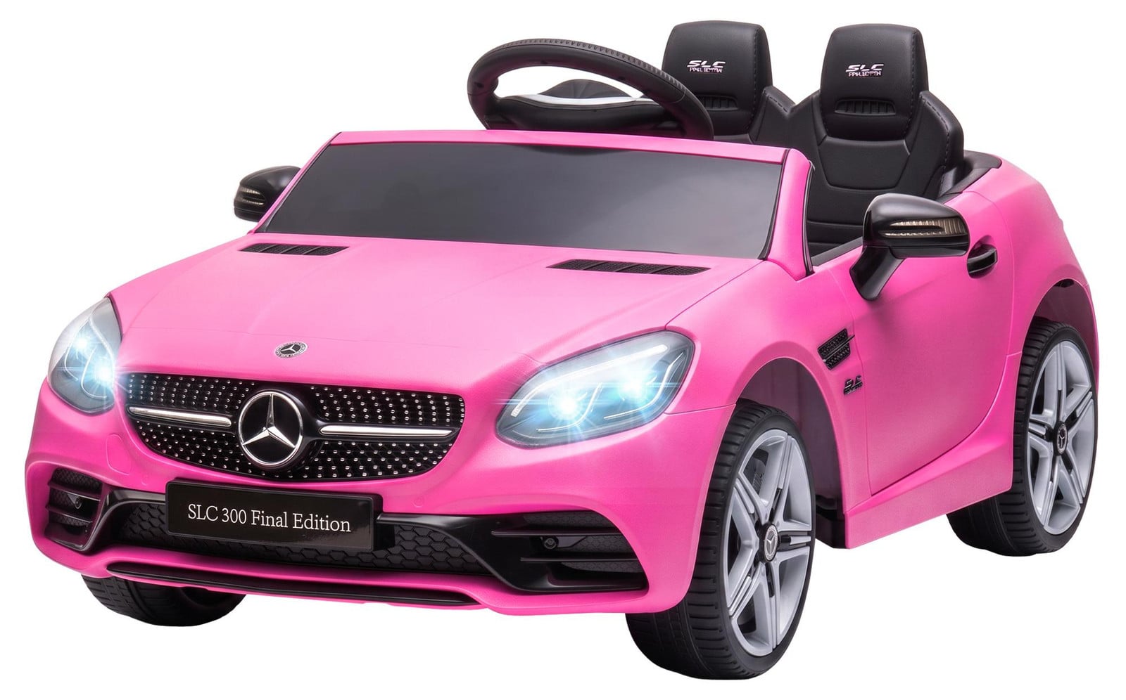 AIYAPLAY 12V Elektrische kinderauto met LED-verlichting, roze