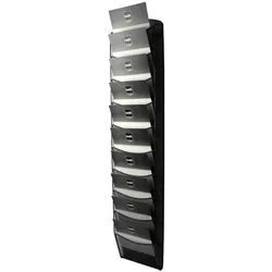 helit Wand-Prospekthalter »the news network« 10 x A4 schwarz, 26x129x3.5 cm