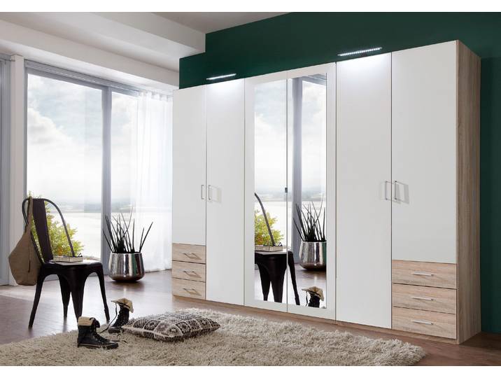 Kleiderschrank WIMEX Fügen , weiss (struktureichefarben hell, weiß), B:270cm H:208cm T:58cm, Schränke, Kleiderschrank