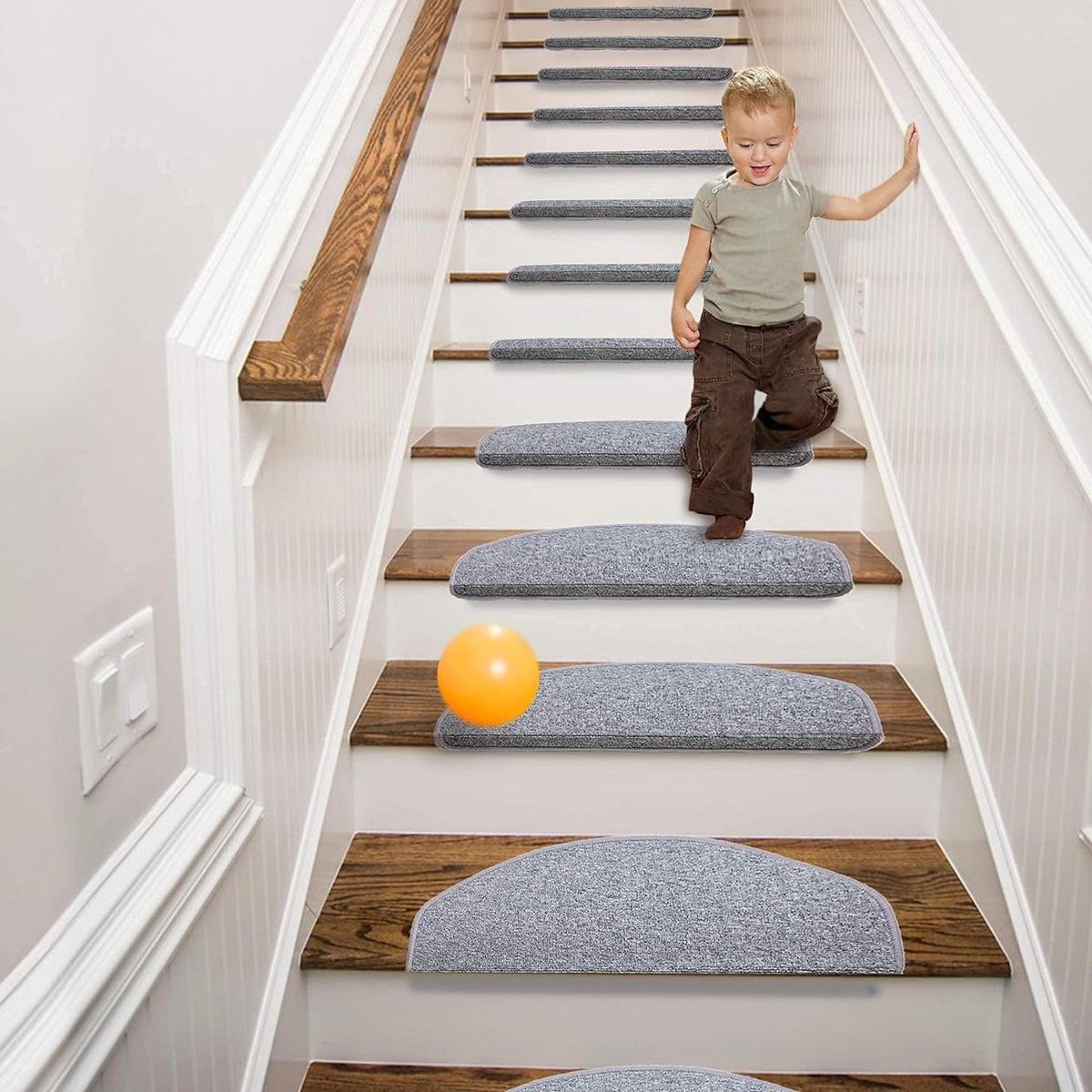 15 stuks Antislip Traptreden Tapijt - Grijs - Veiligheidslijm