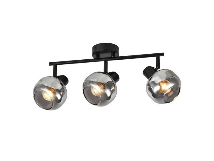 Nettlife Deckenstrahler Cottbus 3-flammig 38.5/11/19.5 cm, Schwarz, Metall, E14, 11x19.5x38.5 cm, Lampen & Leuchten, Innenbeleuchtung, Spots & Strahler, Wandstrahler