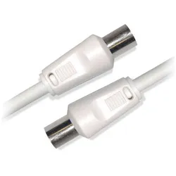 D2 Diffusion C ble Coaxial m le/femelle 9,52mm +1 adaptateur m le/m le 3 m Blanc (Antennenkabel), Antennenkabel