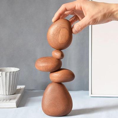 Inspire Select Nordic Solid Wood Stone Puzzle Wall Art Modern Decompression Decorative Wooden Ornaments b