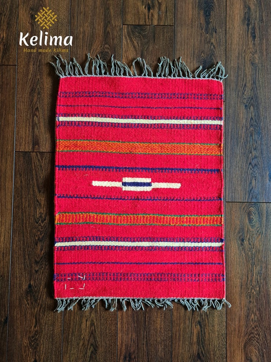 Kelima Handgemaakt Kelim Vloerkleed Bedouin van Wol - 60 x 80 cm
