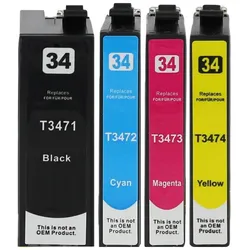Kompatibles XL-Druckerpatronen Set wie Epson T3471, T3472, T3473, T3474, T34XL, 34XL
