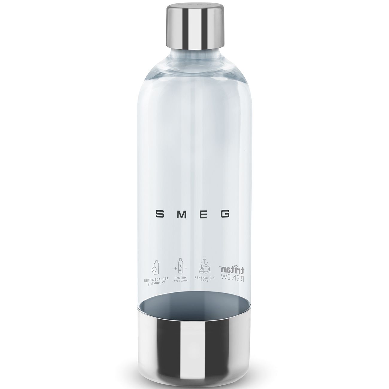 Smeg SKSB01 Ersatzflasche für Soda Maker Edelstahl, Kunststoff Karbonisiererflasche 1000 ml