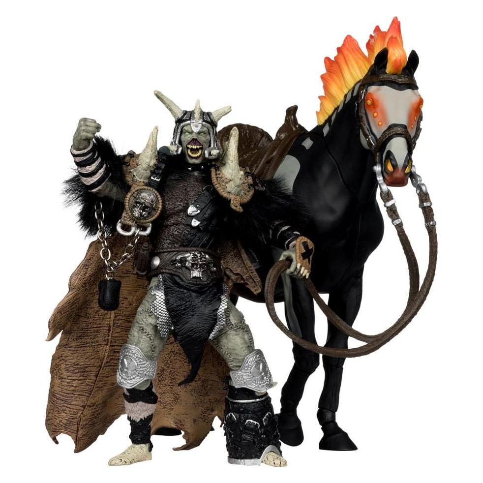 McFarlane Spawn figurine Bloodaxe avec cheval (Spawn: The Dark Ages) ( 30th Anniversary) (Gold L (MCF90238)
