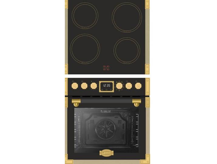 Kaiser Küchengeräte Induktions Herd-Set Art Deco EHC 6776 I AD Retro Herdset Backofen mit Induktionskochfeld, mit 1-fach-Teleskopauszug, Katalytische, Herd Set Induktion, Retro Backofen mit Induktion,Air-Fry