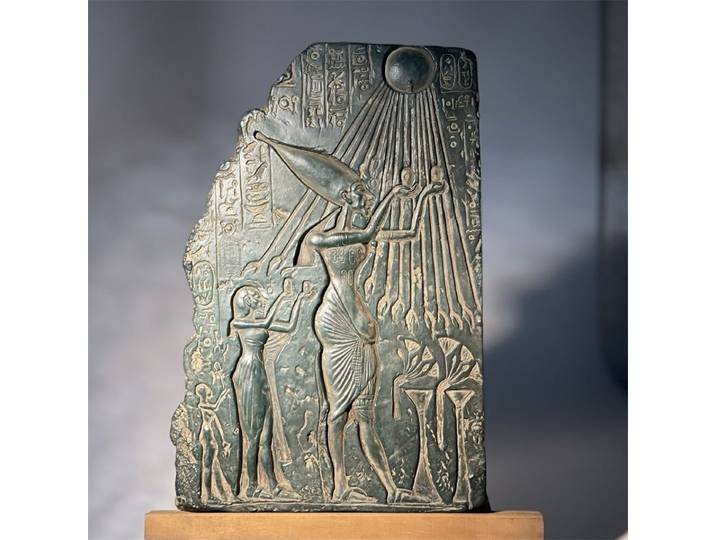 Réplique de la statue égyptienne ancienne d'Atén, sculpture d'Akhenaton, art en relief, aides pédagogiques, décoration de bureau à domicile, ornements