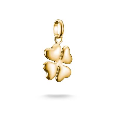Charm-Einhänger THOMAS SABO "Charm Glücksklee 3D - Connect", gold (gelbgoldfarben), Charms, Damen, Silber 925 (recycelt)