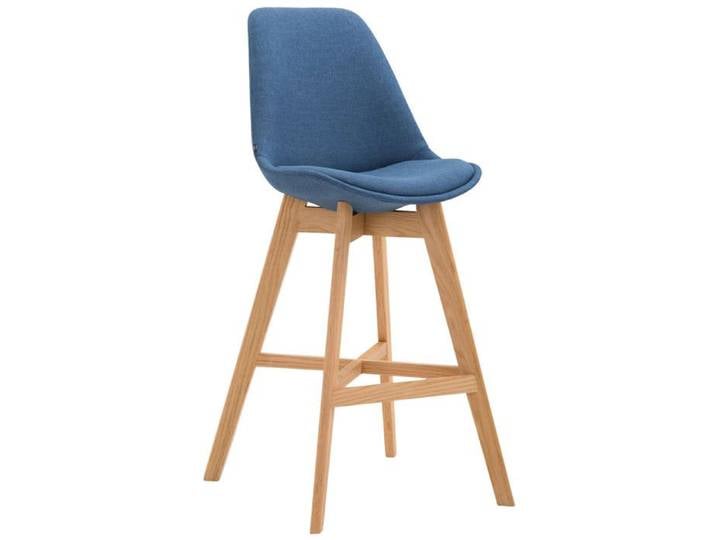 Tabouret de bar chaise haute design scandinave moderne en tissu bleu 10_0000929