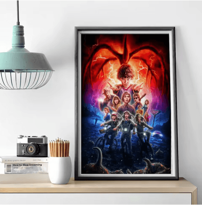 Inspire Picks Stranger Things Canvas Poster Retro TV Series Wall Art For Home & Cafe Decor 8 20x30cm