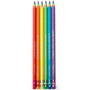 Legami Bleistift Happiness For Every Day, Härte HB, mit Radiergummi, 6 Stück