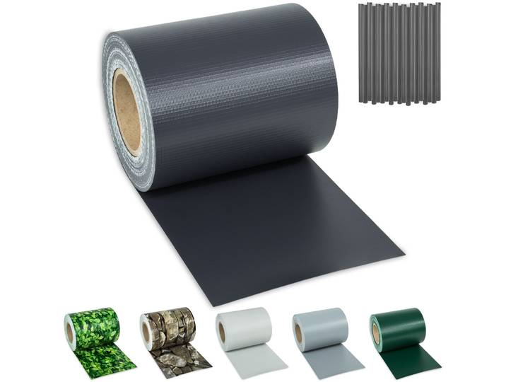 Brise vue PVC - 35 m, gris anthracite