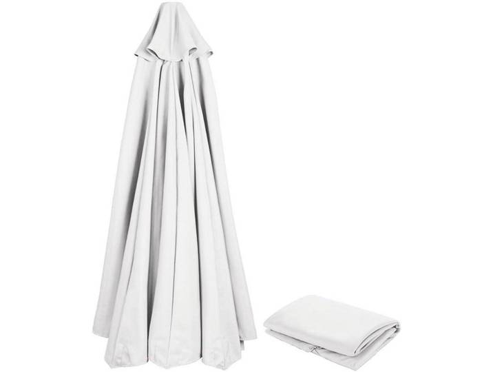 Sonnenschirm Ersatzbezug 200cm 6 Streben Weiß UV-Schutz 80 Windfest Stoff