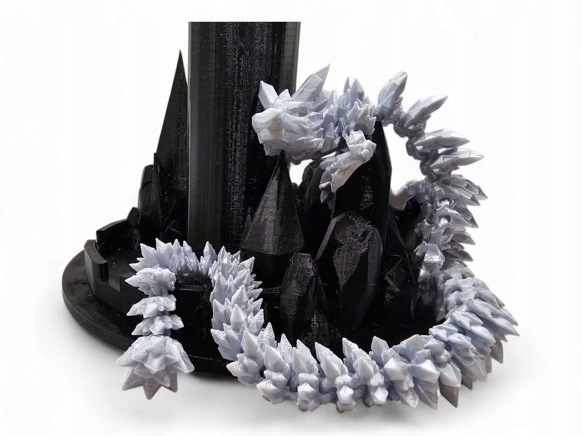 Kristallen Draak 32cm Scharnierend Wit Zilver - Decoratie & Speelgoed