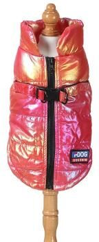 Uplifted Finds Iridescent Rainbow Gradient Reflective Pet Winter Vest red m
