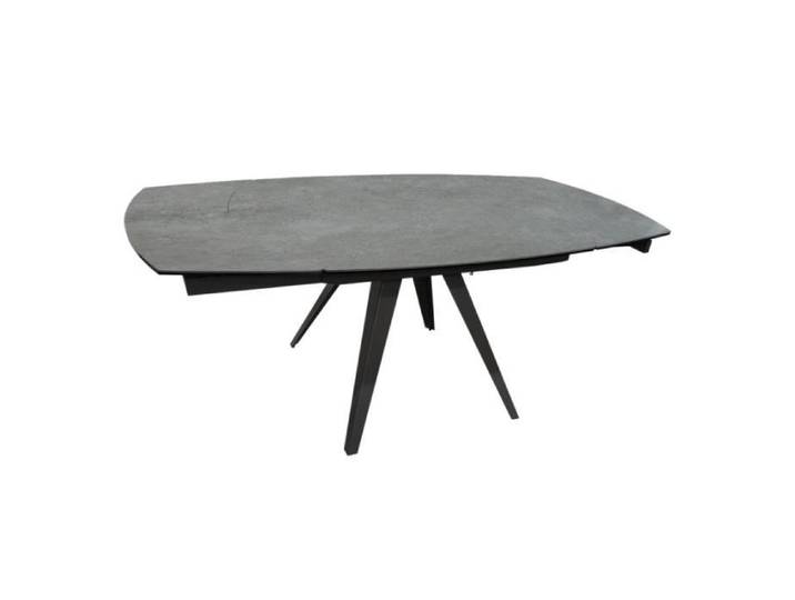 Table extensible ovale 120/180 cm céramique gris anthracite - ADELPHIA