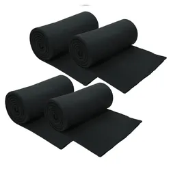 Betz 4 Stück Fleecedecken Kuscheldecken Größe 130x170 cm Farbe schwarz