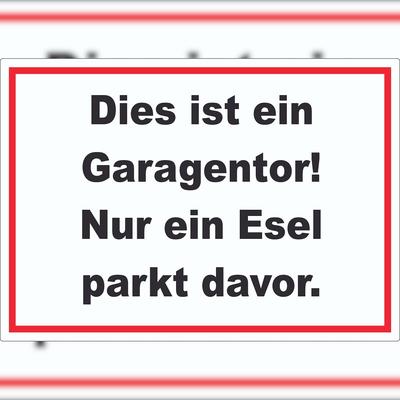 HB-Druck Dies ist ein Garagentor nur ein Esel parkt davor Aufkleber A9 (37x52mm)