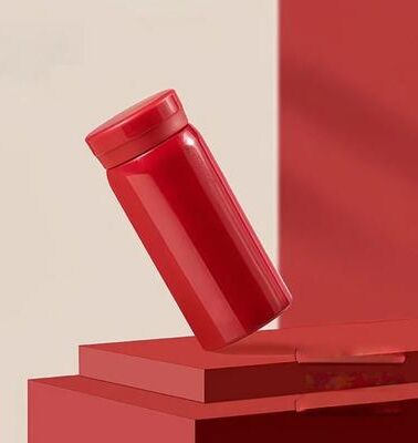 Uplifted Trends Stainless Steel Thermos Cup Ultra Compact Leak Proof Portable Fashionable Drinkware For Hot And Cold Beverages red