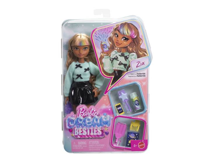 barbie-dream besties zia-poupée avec 7 accessoires