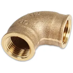 Rotguss Gewindefitting Winkel 90° mit IG (Ausführung: 1/4''IG)