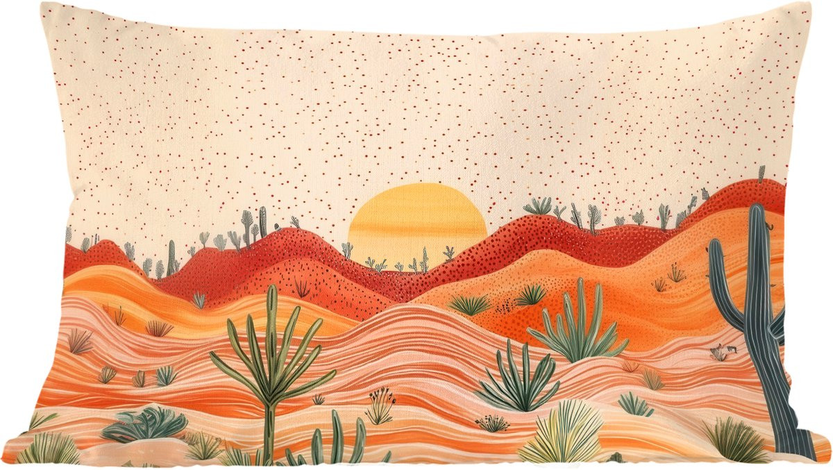 Sierkussen Landschap Heuvels Zonsondergang voor de Woonkamer, 60 x 40 cm