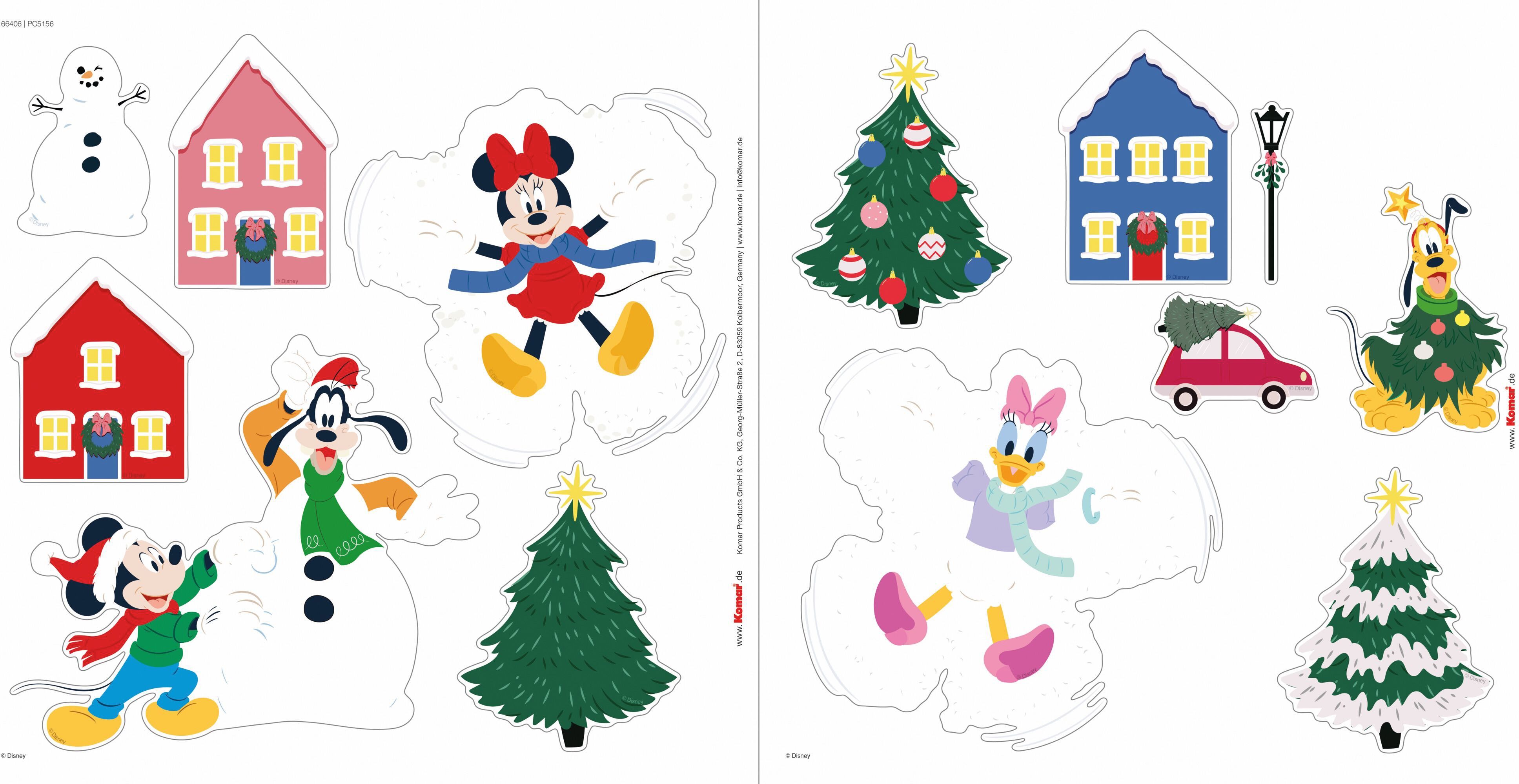 Fototapete KOMAR "Fenstersticker - Disney Mickey Mouse Joyful - Größe 30 x 30 cm", bunt, B:30m H:30m, Kunststoff, Tapeten, Fototapete