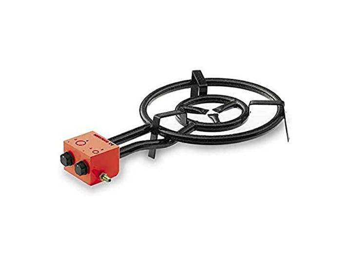 Lacor 63771 - Butangas-Paella-Pfannenmacher, 3 Brenner, schwarz, 70 cm Langlebiges Profi-Utensil; entwickelt für optimale Leistung und schnelle, unkomplizierte Reinigung in der Spülmaschine