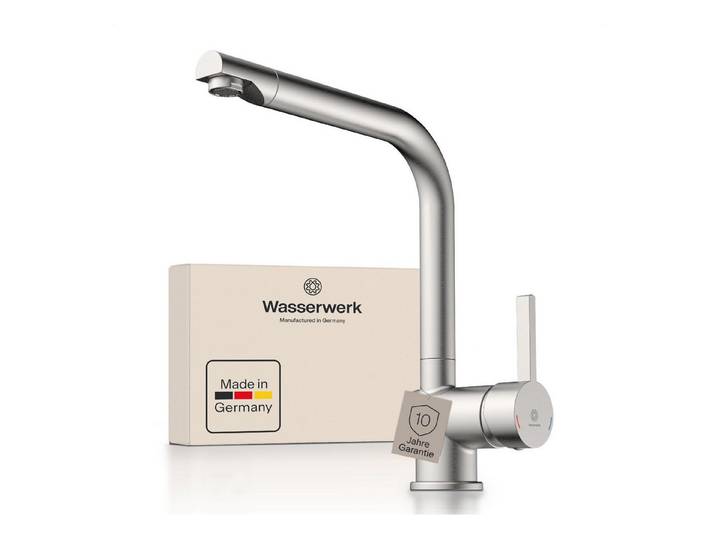 WASSERWERK Spültischarmatur WK 4, Wasserhahn, Küche, Einhebelmischer 360° schwenkbar, Cold-Start-Funkt., geräuscharm