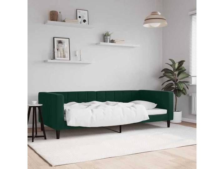 Vert Cadre de Lit pour 90x200cm Lit de repos - sans matelas - vert foncé 90x200cm velours CL5589236