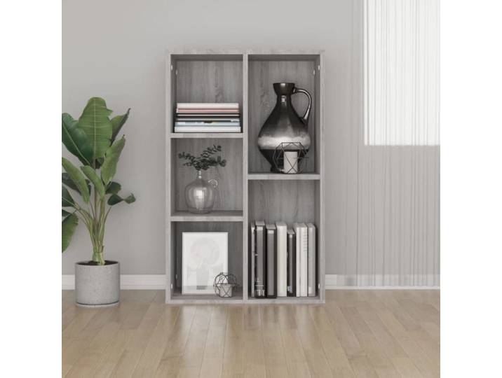 Bibliothèque-Buffet sonoma gris 50x25x80 cm bois d'ingénierie 826612