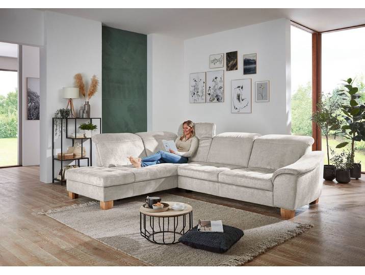 Die PlanBar Ecksofa PP-LA23145 L-Form, inkl. Kopfpolsterverstellung, Federkernpolsterung