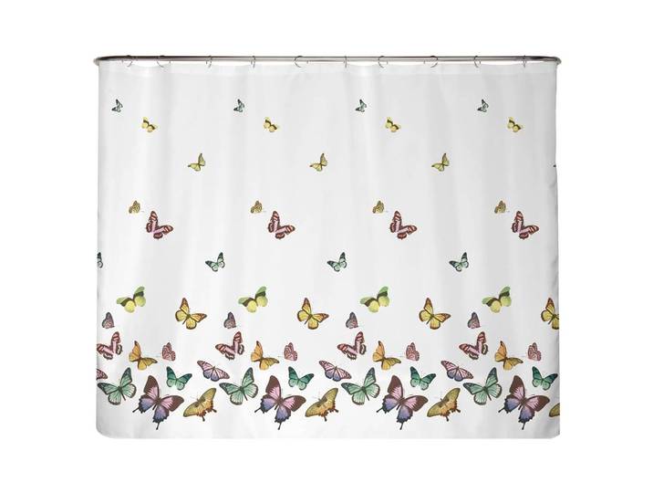Rideau de douche anti-moisi Papillon Microfibre Multicolore 240 x 200cm