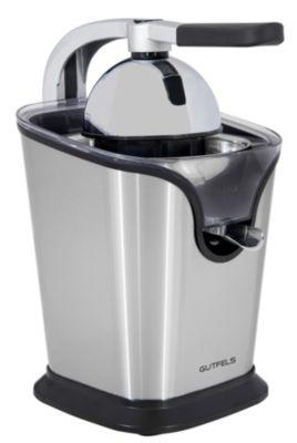 Zitruspresse Gutfels Juice 3020, kabelgebunden, Leistung 100 W, 2 Aufsätze, Tropfstopp-Funktion, Füllstandanzeige, B 180 x T 260 x H 280 mm, Edelstahl