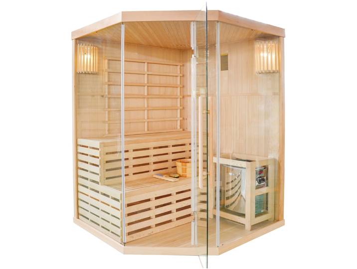Sauna SANOTECHNIK TALLINN , beige (natur), Saunaofen, 6 kW, Saunen, Sauna, für 3 Personen