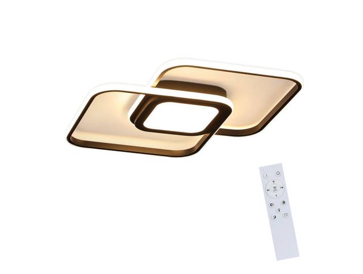 ZMH Led-Deckenleuchte Carl 38.8/38.8/4.7 cm, Schwarz, Metall, LED integrated, 38.8x4.7x50 cm, Lampen & Leuchten, LED Beleuchtung, LED-Deckenleuchten
